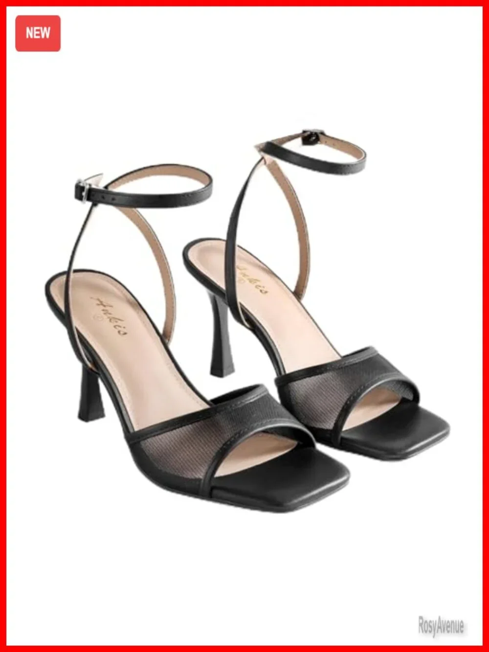 Strappy Open Toe Stiletto Heels Ankle Strap Kitten Heeled Sandals